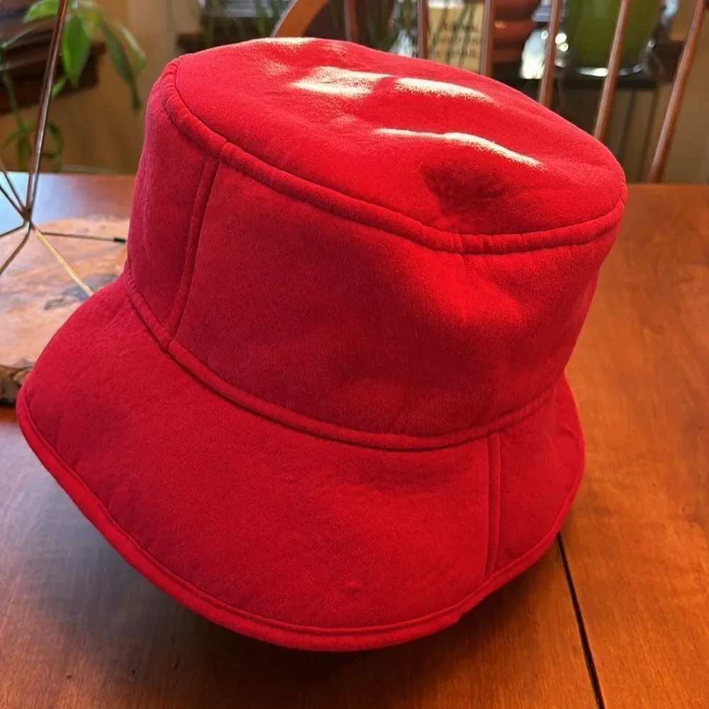 Betmar New York Red Sherpa Lined Bucket Hat